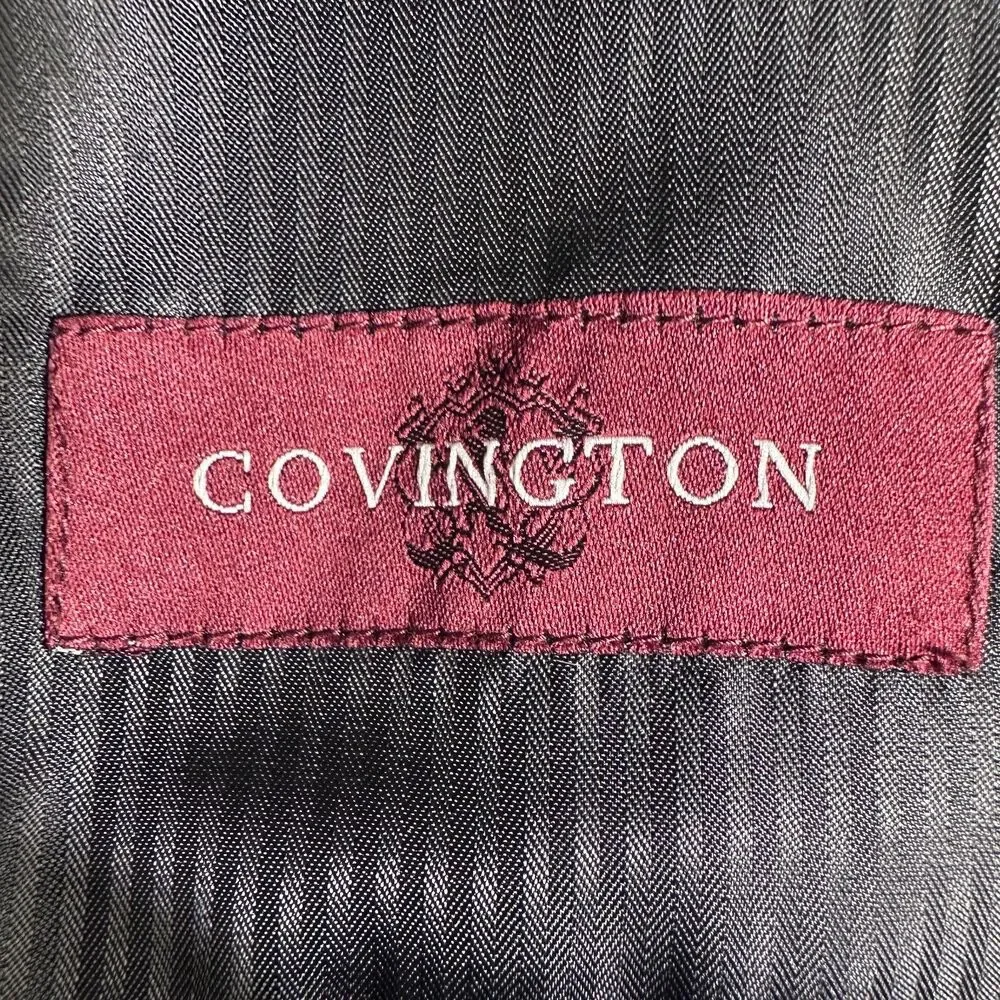 COVINGTON Men's Blazer 42R Sport Coat Two Button Jacket Black Corduroy 1-Vent